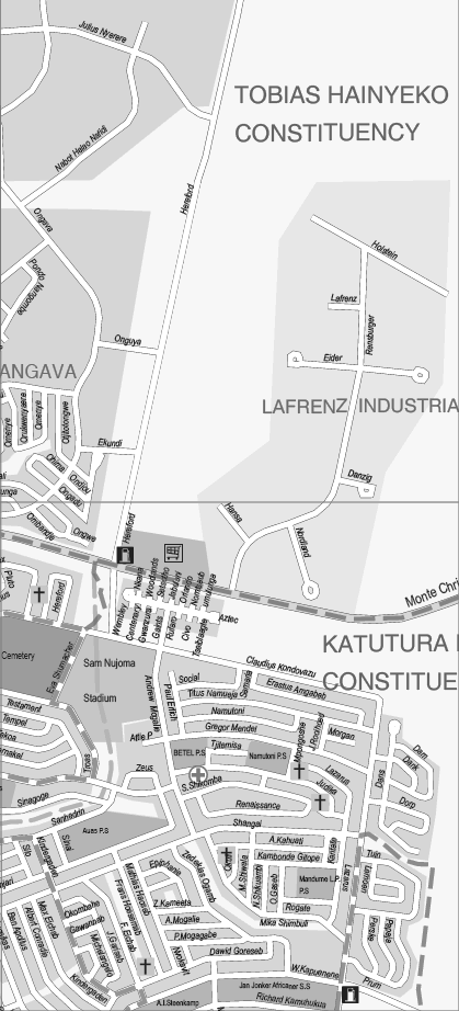 Windhoek street map: Lafrenz 2007/2008